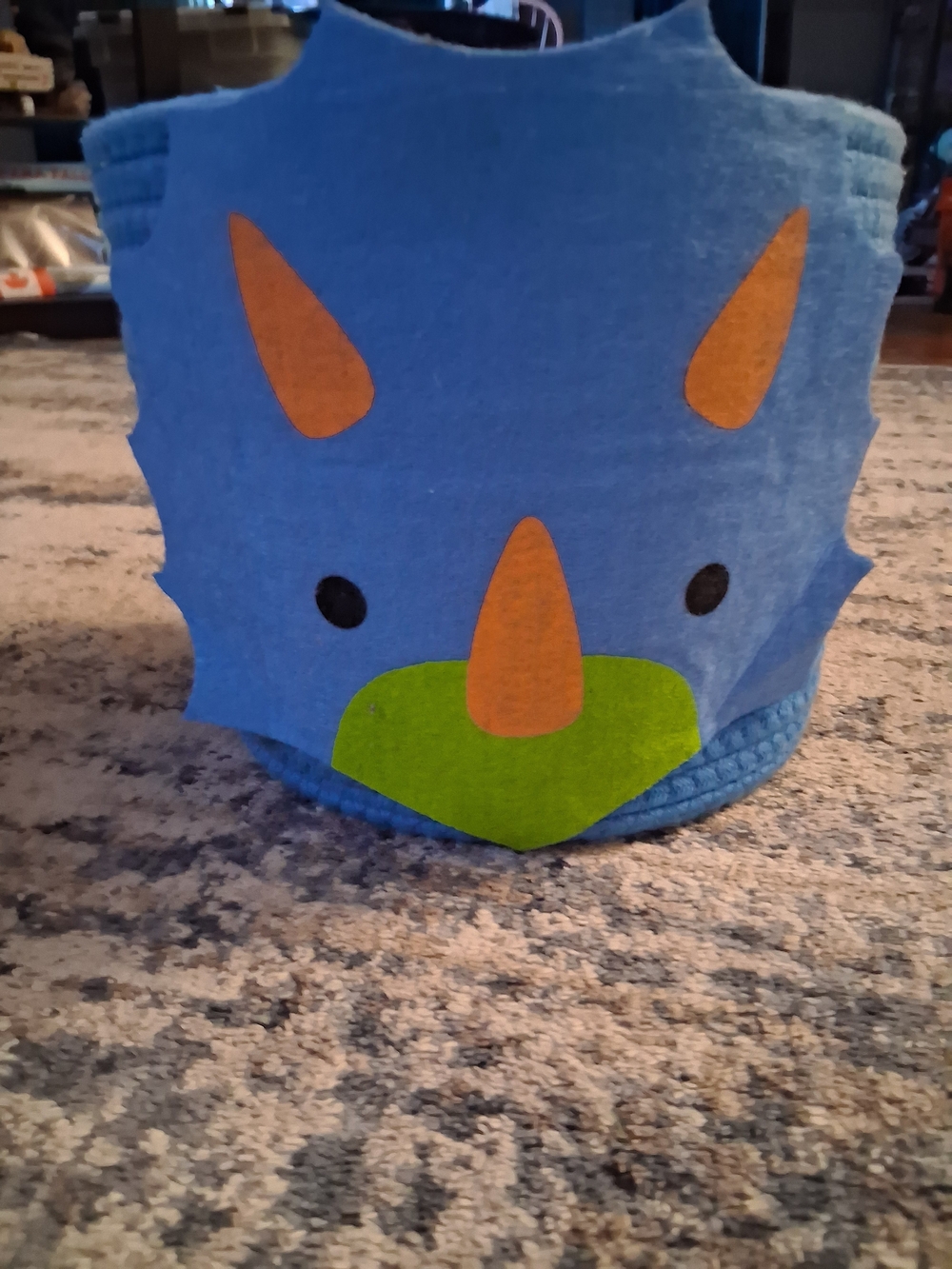 Blue Dino Felt Kids Bucket - Unbranded